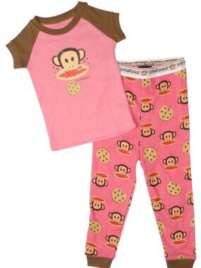 NWT Paul Frank Toddler Girl Julius Monkey 2-piece Sleepwear / 24 Mon